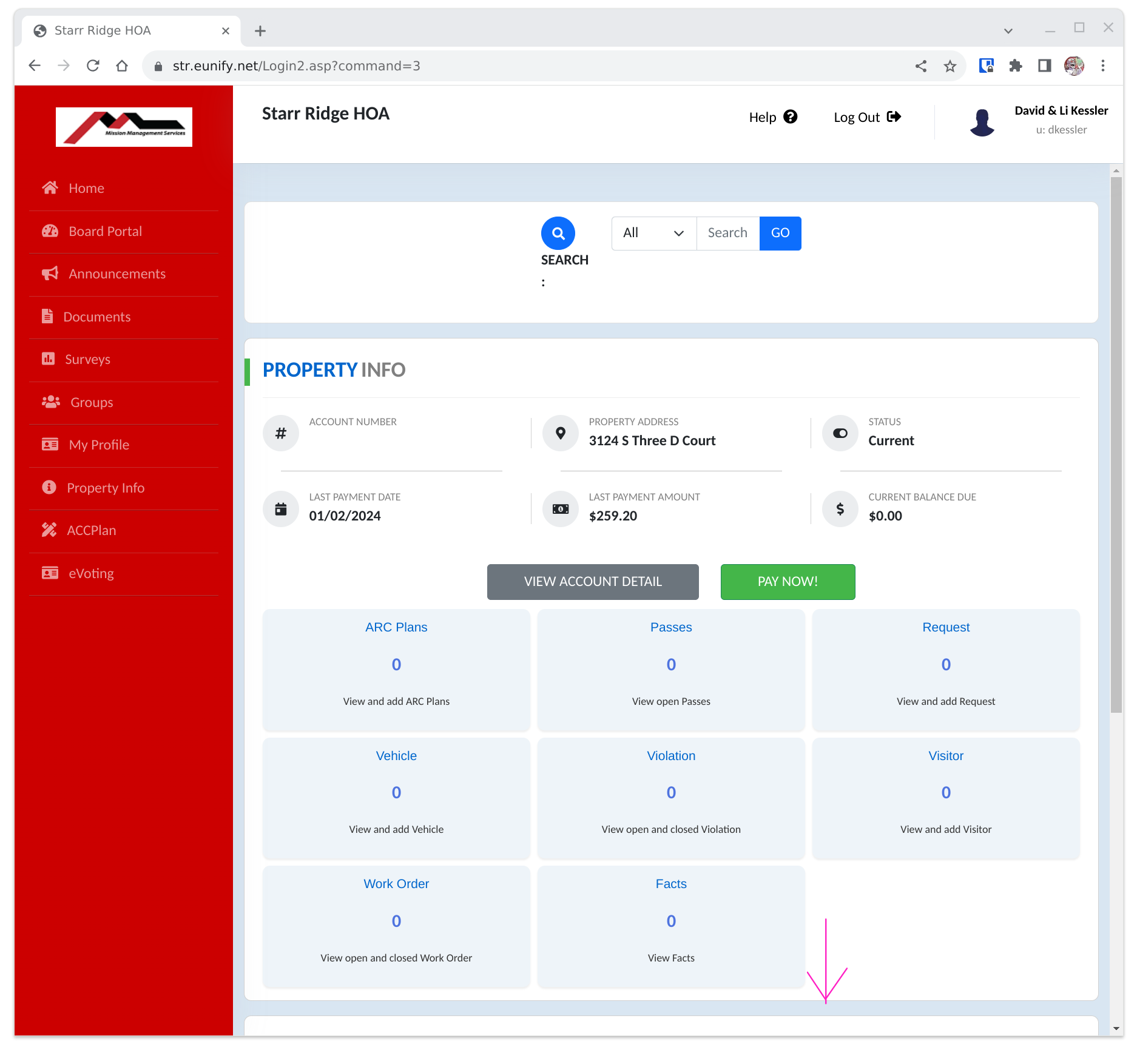 Screenshot of Main Page